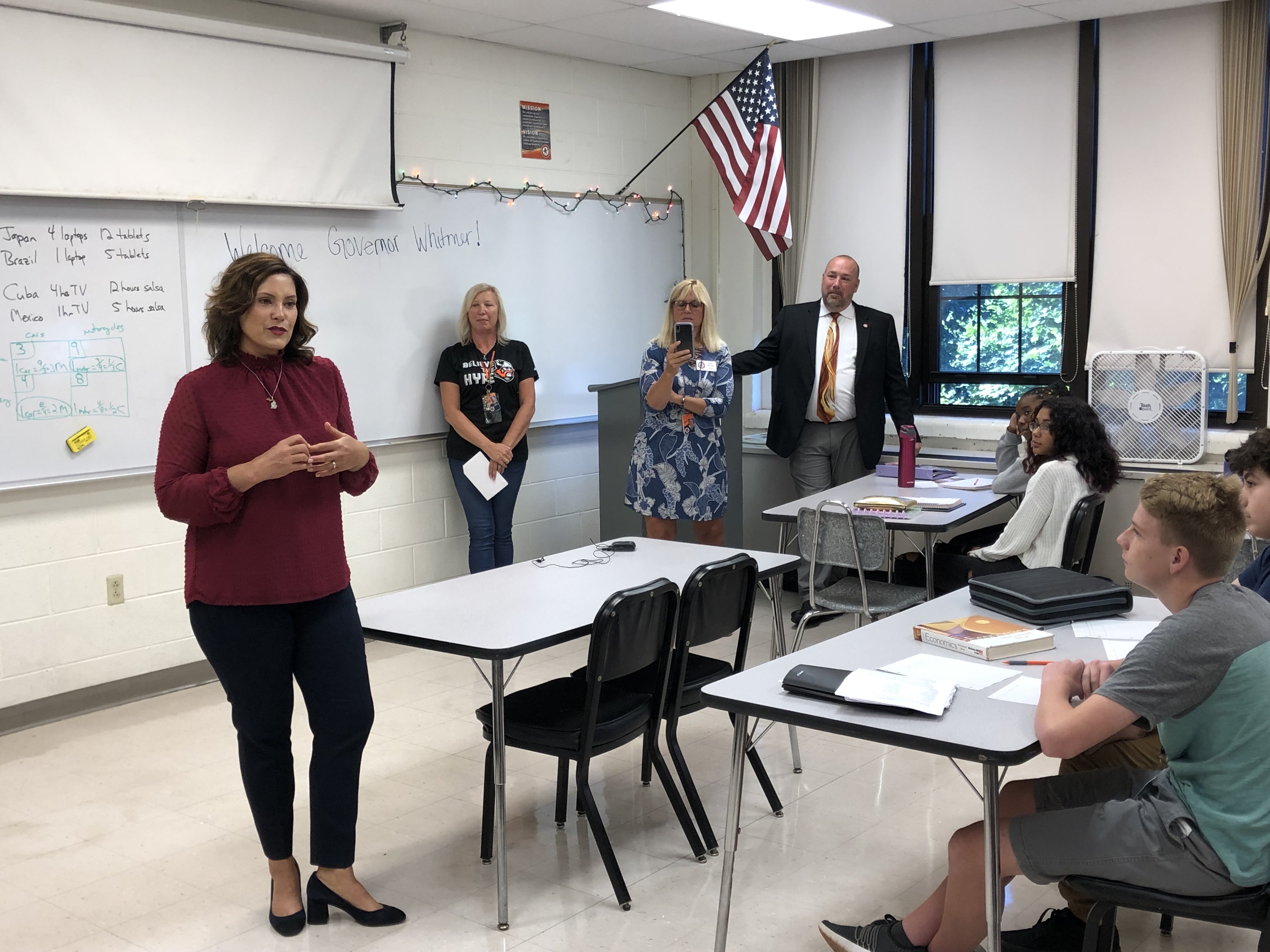 Whitmer Pushes for Real Budget Solutions at Jackson School Visit