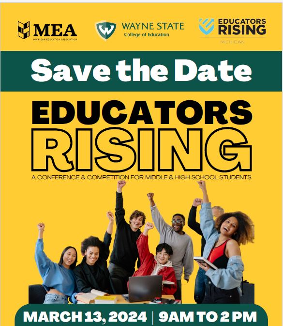 A photo of the "save the date" announcement for Educators Rising