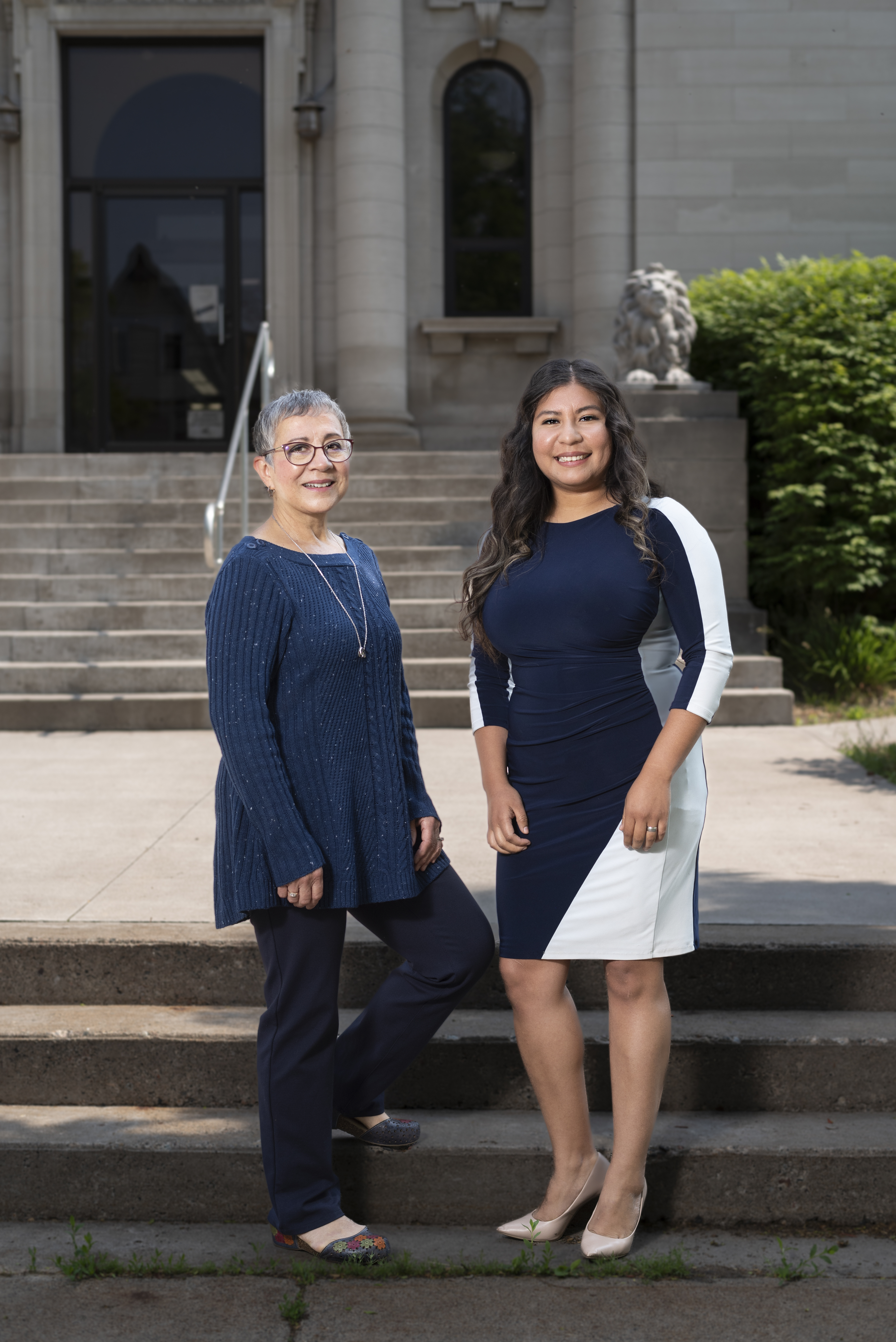 Raquel Fernandez‑Earns (left) and Cinthia Mendoza‑Medina (right) smile standing side by side. 