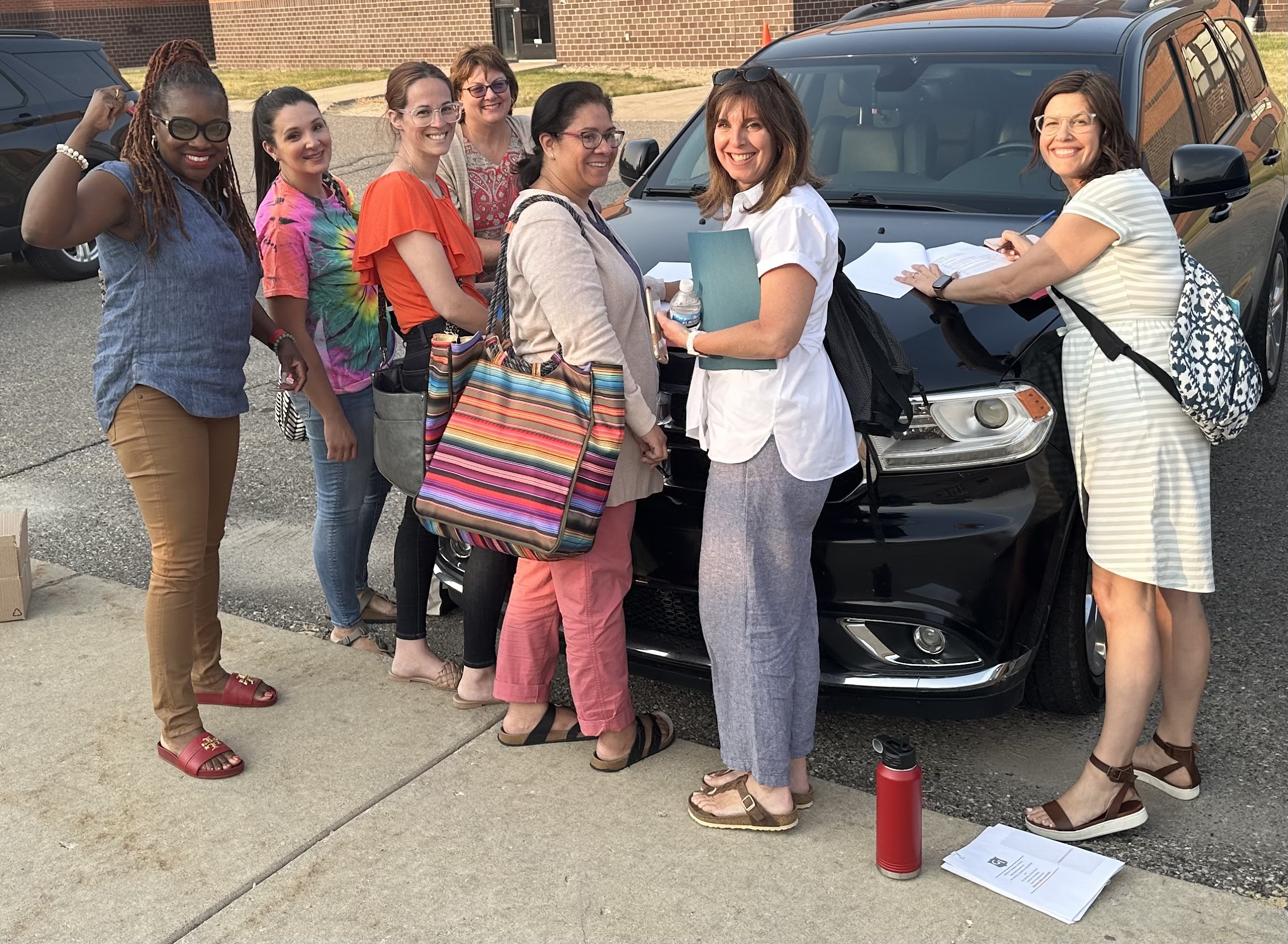 A photo of Jimalatice Thomas‑Gilbert, Wendy Robledo‑Castillo, Nicole Litteral, Linda Cobb, Suzi Sanchez‑Honkala, Christina Cobb, Kelly Chessor, all smiling